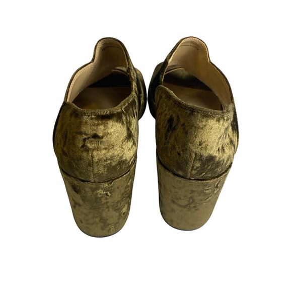 Cabi Women's Green Interlock Crushed Velvet Block Heel Size 8 - Picture 7 of 9